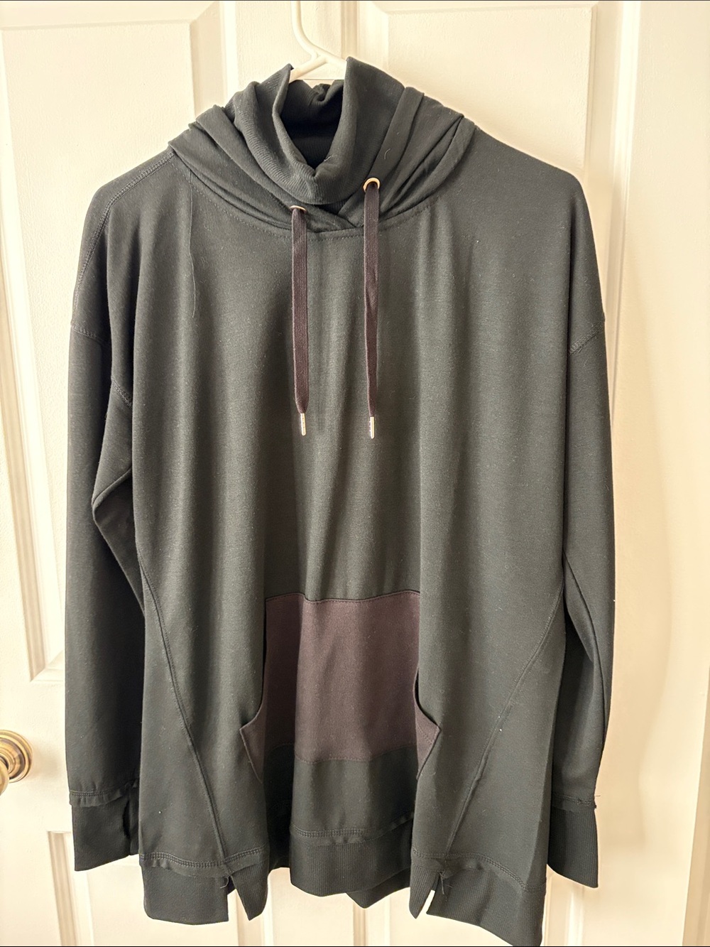 Maurices Black Hooded Pullover with Contrast Pocket